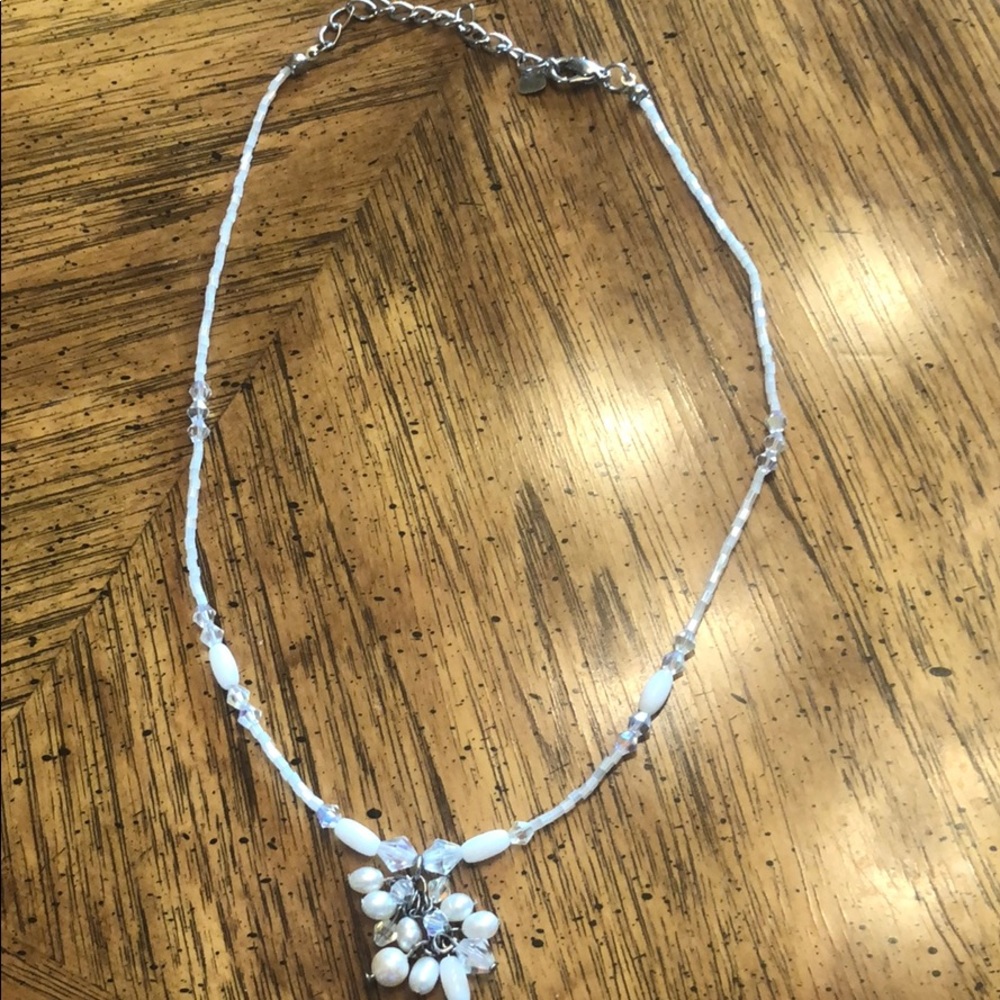 White beaded necklace